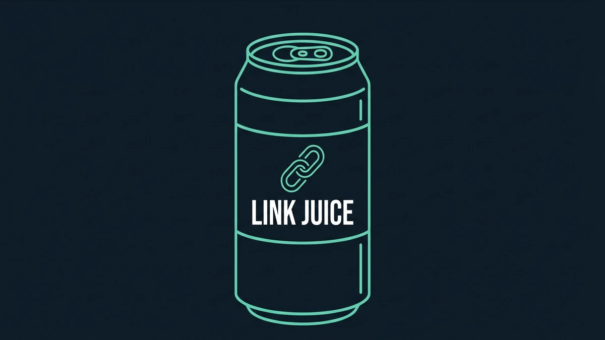 Internal Link Juicer WordPress plugin illustrated as a LINK JUICE soda can with chain link icon
